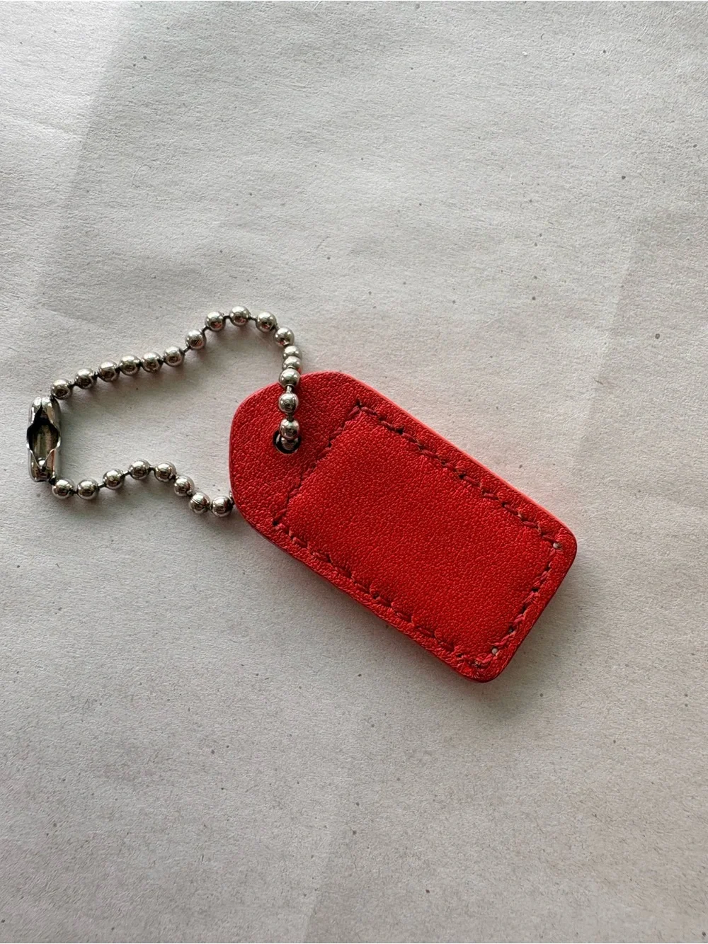 RARE Coach DBL-Sided Virgin Vachetta Red Orange HTF Y2K Hang Tag Charm